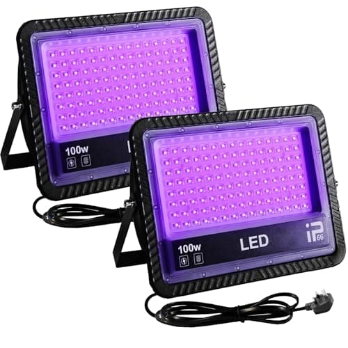 Image of Indmird 100W Black Light, UV Lights LED Ultraviolet Flood Lights Outdoor 385-405nm IP65 Waterproof Stage Light Decoration Lighting for Fluorescent Party,Disco,Halloween,Bar,Christmas,Aquarium