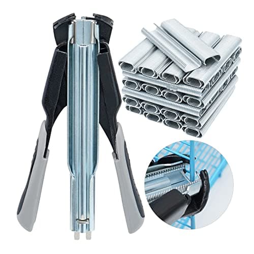 Image of Hog Ring Pliers Kit Multifunctional Automatic C Type Hog Ring Pliers with 2500 C-Nails, Suitable for Breeding Cages, Pet Cages, Car Seats, Fence Repair Tool