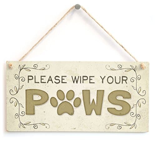 Image of Please Wipe Your Paws - Dog Pet Please Take Off/Wipe Your Shoes Home Accessory Gift Sign