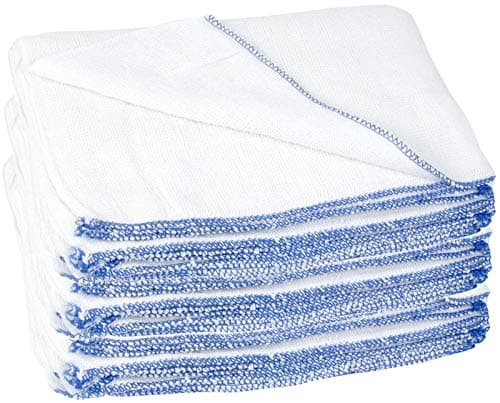 Image of Adore Home 8 x Large Dish Cloths Traditional Kitchen Cleaning Dish Washing Up Absorbent Reusable Jumbo White Dishcloth