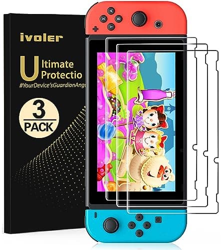 Image of ivoler [3 Pack Compatible with Nintendo Switch Screen Protector, [Tempered Glass] Film for Nintendo Switch - [9H Hardness] [Anti-Scratch] [Crystal Clear]