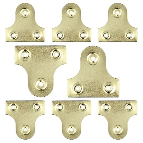 Image of Brass Picture Hanging Plates 25mm Plain Mirror Glass Frame Hanging Fixing Plates Secure Frame Hanger Bracket for Photo Frame Mirror Canvas Pack of 10