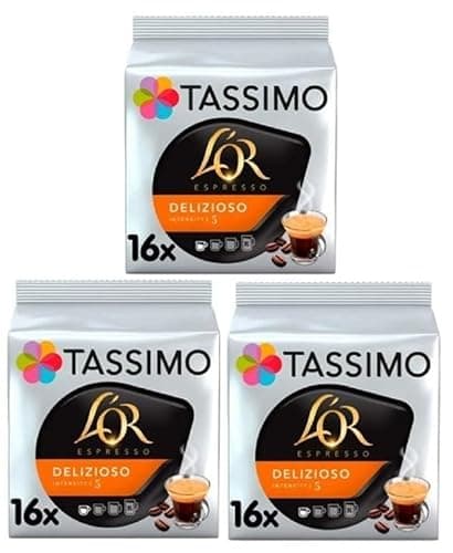Image of Tassimo L'OR Espresso Delizioso Coffee Pods x16 (Pack of 3, Total 48 Pods)