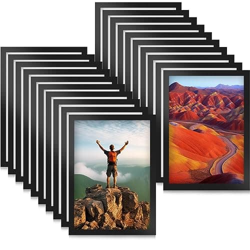 Image of 20PCS A4 Magnetic Photo Frames, Self Adhesive Magnetic Picture Frame, Magnetic Poster Frame Magnetic A4 Paper Display Frame for Paintings, Photos, Notices, Certificate, Poster(Black)
