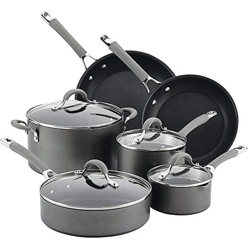 Image of Circulon Elementum Hard Anodised Nonstick Pots and Pans, set 6 Piece Set, Grey [Amazon Exclusive]