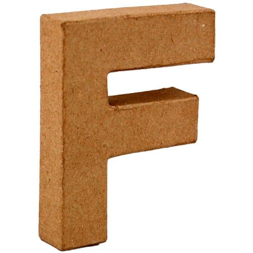 Image of Country Love Crafts 4-inch/ 10cm 3D Letter F Papier Mache