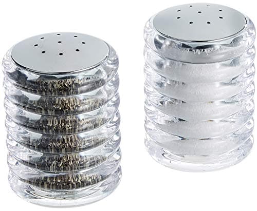 Image of Cole & Mason Beehive Salt and Pepper Shaker Set, Salt and Pepper Pots, Acrylic/Chrome, 60 mm, Twin Salt and Pepper Set, Includes 2 x Salt and Pepper Shakers