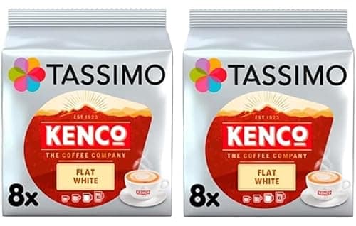 Image of Tassimo Kenco Flat White Coffee Pods x8 (Pack of 2, Total 16 Pods)