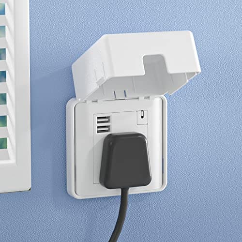 Image of SAFELON 1 Pack Single UK Socket Cover Box for Baby Safety, Childproof Electrical Outlet & Plug Cover Box with Waterproof Splashes, Switch Protector Cover for Home Safety, Screws Only (White)