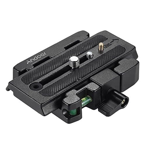 Image of Andoer Video Camera Tripod Quick Release Clamp Adapter with Quick Release Plate Compatible for Manfrotto 501 500AH 701HDV 503HDV Q5 Head