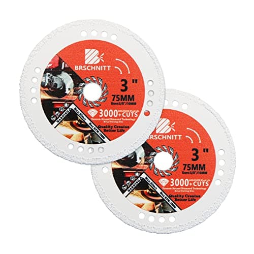 Image of BRSCHNITT Diamond Cut Off Wheel,2pcs 75mm x 10m Arbor Vacuum Brazed Diamond Saw Blades for Metal Steel Tube Iron Rebar Cutting Wheel