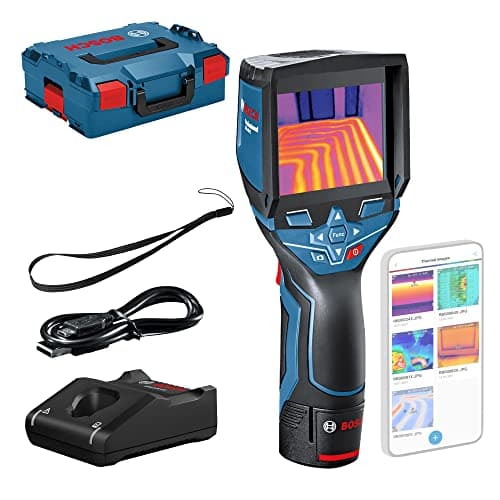 Image of Bosch Professional 12V System Thermal Camera GTC 400 C (12V Battery + Charger, W/App function, Temperature Range: -10 degree C to +400 degree C, Resolution: 160 x 120px, in L-Boxx)
