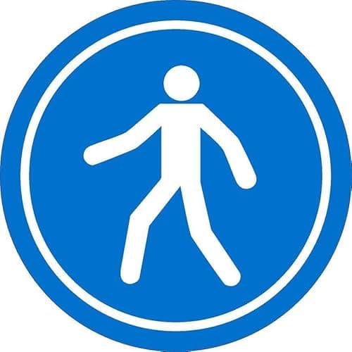 Image of Pedestrian traffic sign. Floor sticker - Self adhesive floor graphic (200mm x 200mm)