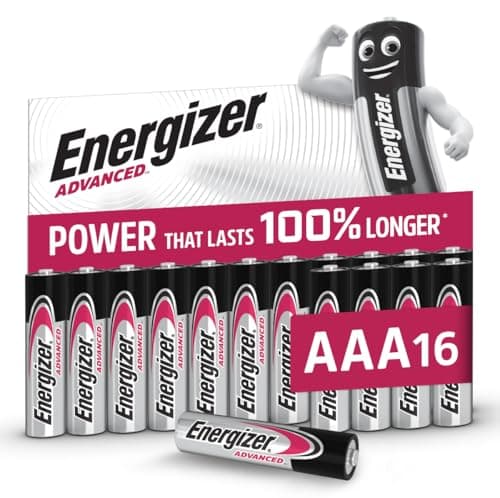 Image of Energizer Advanced - AAA Batteries (Pack of 16) - 1.5 V Alkaline Batteries - Powerful and Durable - Made in the EU - 100% Plastic-Free Packaging - 10 Years Shelf Life [Exclusive to Amazon]