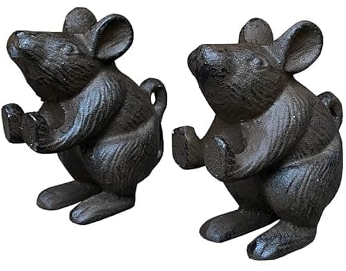 Image of Selections Cast Iron Mouse Decorative Doorstop Door Holder - Pack of 2