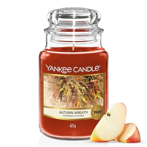 Image of Yankee Candle Scented Candle | Autumn Wreath Large Jar | Long Burning Candles: up to 150 Hours | Perfect Gifts for Women