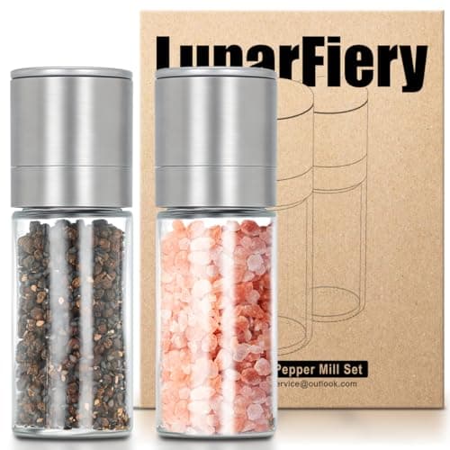 Image of Mini Salt and Pepper Grinder Set, Adjustable Coarseness Coarse & Fine Salt Shakers, Premium Salt and Pepper Mills [Without Spice Content]