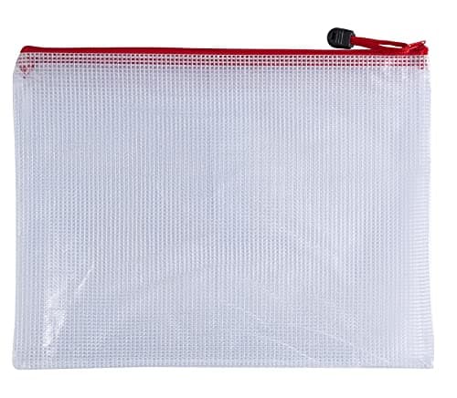 Image of Pack of 12 A3 Red PVC Mesh Zip Bags