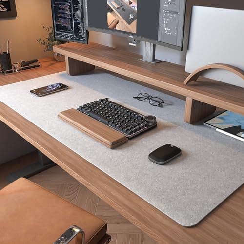 Image of DAWNTREES 100x40 cm Felt Desk Pad,Mouse Pad, Non Slip Desk Mat for Desktop,Keyboard,Mouse,Laptop,Desk Protector Cover Mat for Office Work