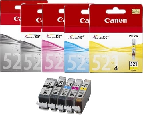 Image of Canon 5 Pixma MP620 Original Printer Ink Cartridges - Cyan/Magenta/Yellow/Black/Large Black