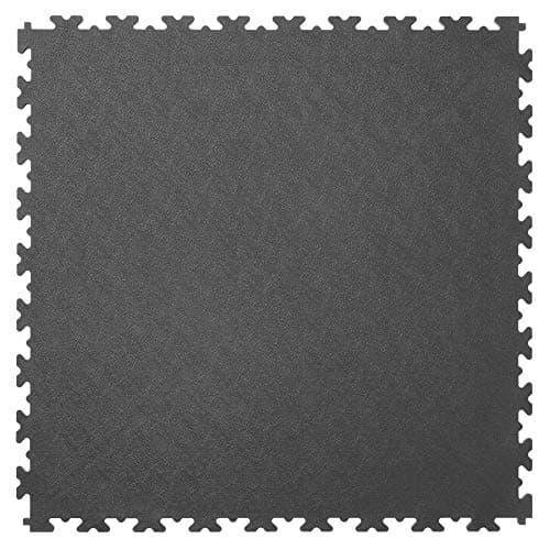 Image of Heavy Duty Garage Flooring - 4 Tiles of PVC Interlocking Floor Tile, Gym Matting (497 x 497 x 7mm) (Graphite)