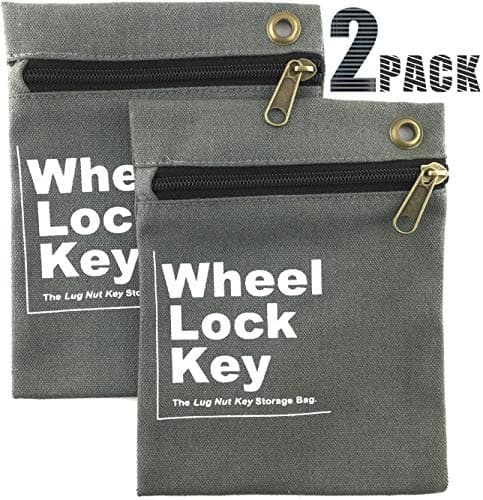 Image of TripleGuard Wheel Lock Key and Lug Nut Storage Bag - Safely Organize Your Wheel Locks and Lug Nuts in One Place (2 Pack)