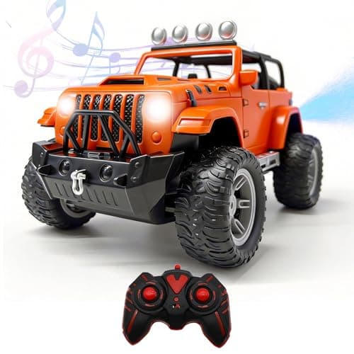 Image of InYoHui Remote Control Cars 1:18 High-Speed RC Truck 2.4G Off-Road Monster Truck Toys LED Lights & Dual Water Spray 2 Rechargeable Batteries Birthday Gift for Boys & Girls (Orange)