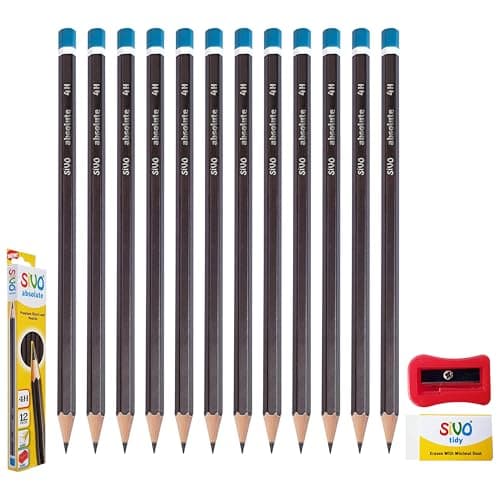 Image of SIVO Absolute Graphite Drawing Pencils, 4H Graded, Pack of 12, Professional Artists Sketching Pencils, Perfect for Sketch Shade Write Tone Draft Draw