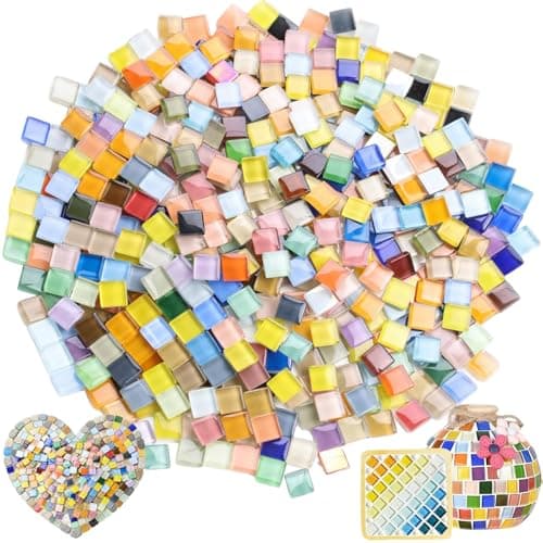 Image of Xtrillogen 900g Crystal Mosaic Tiles Arts and Crafts,Multicoloured Mixed Stained Glass Craftwork,Mosaic Kits for Adults,Suitable for Home,Kitchen and Bathroom Decor(Mosaic C)