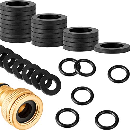 Image of 72 Pieces Hose Washer Tap Sealing Rings Set, Includes 24 Pieces 1/2 Inch Tap Connector Washers, 24 Pieces Hose O Rings and 24 Pieces 3/4 Inch Shower Hose Washers for Connecting Fitting(Rubber)