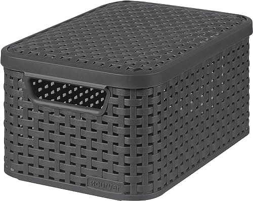 Image of Curver - Basket with lid Rattan Style Large