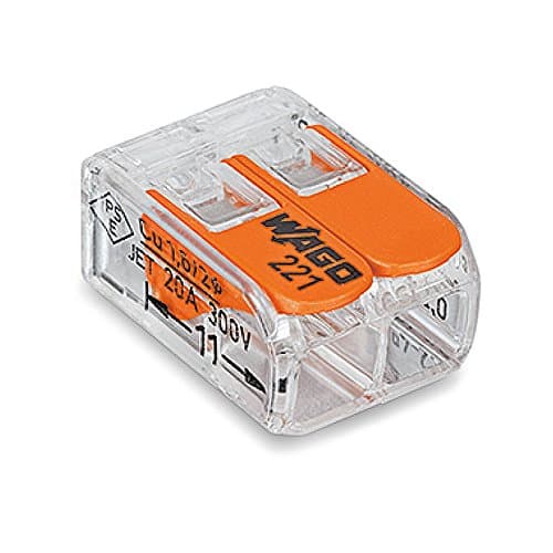Image of Wago, connecting clamps, 221-412, 2-way terminals, pack of 1 to 100, orange, 221-412