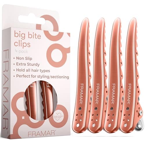 Image of FRAMAR Rose Gold Sectioning Hair Clips – Professional Crocodile Clips Hair, Metal HairClips For Styling, Hairdressing Clip, Hairdresser Clips Hair, Alligator Hair Clips Women For Styling – 4