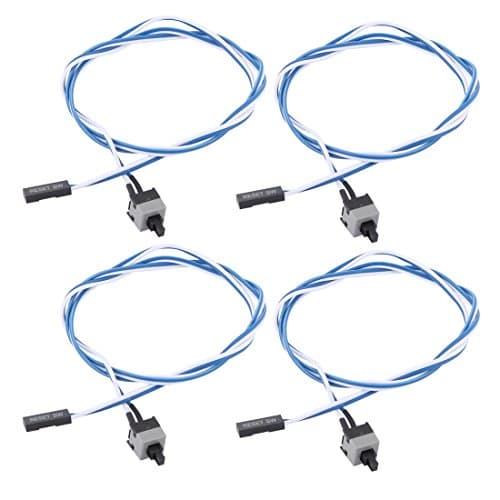Image of sourcing map 4 Pack 50cm 2 Pin PC Power Switch Cable Momentary On/Off Push Button Switch Connector Cable Computer Power Reset Cable