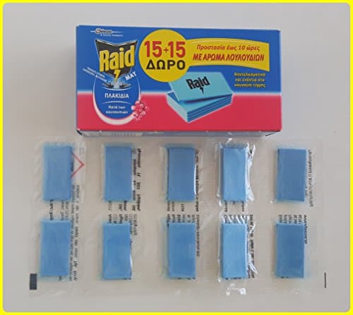 Image of Raid 30 x Refill Mat Tablets for Electric Plug Mosquito Repellent Insect killer Bite (and Tiger mosquito) - Suitable for All Types of Plugs