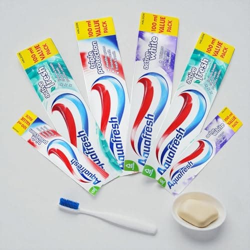 Image of Pack of 6 Aquafresh Toothpaste Bundle: Includes Active Fresh, Active White and Triple Protection Toothpaste (100ml Each) Complete Oral Care for The Whole Family