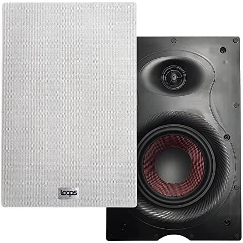 Image of Loops PAIR 140W 6.5” Low Profile In-Wall Speakers - 2 Way 8 Ohm - Ultra Slim Recessed Satellite Speaker | Loud Surround Sound Perfect for Home Entertainment - Kevlar Cone for Strong Bass