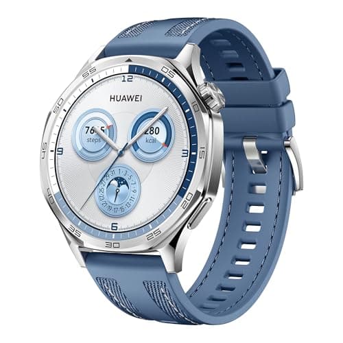 Image of HUAWEI WATCH GT 5 46mm Smartwatch, Sharp-Edged Design, All-new Running and Cycling Sports, Health Tracking, up to 14 Days Battery Life, Compatible with iOS and Android, Blue