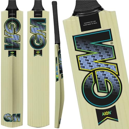 Image of Gunn & Moore GM Cricket Bat | Aion | Beginner Grade 1 Kashmir Willow | Control Grip | Size 5 Suitable for Players 150-157cm / 4' 11" - 5' 2"