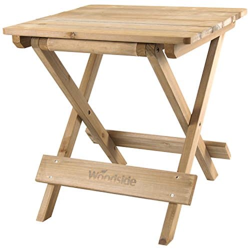 Image of Woodside Folding Coffee Side Snack Table Wooden Garden Patio Furniture