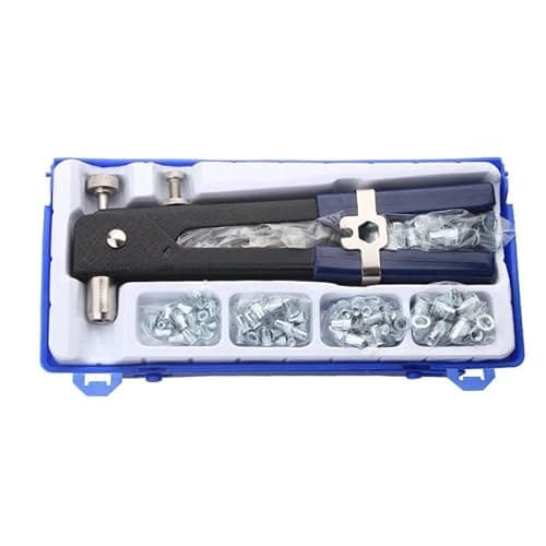 Image of 86 PCS Heavy Duty Blind Rivet Nut Kit Set, Thread Hand Riveter with 80PCS Metric Rivet Nuts Assortment M3 M4 M5 M6 M8 for Furniture Car Trailer Boat (LSDZHK-86PCS)