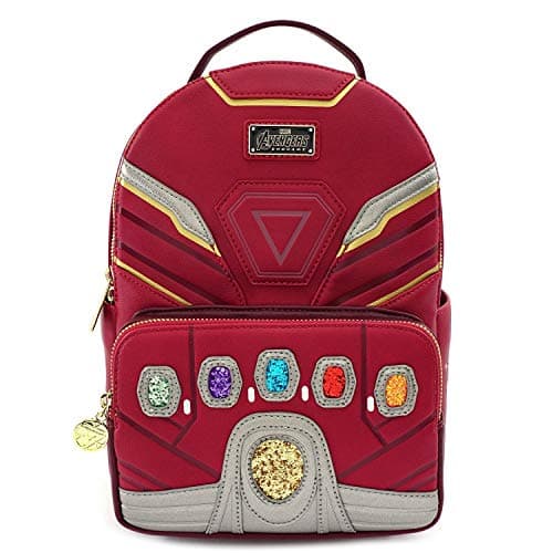 Image of Loungefly Iron Man Mini Backpack, Red, Gold, One Size
