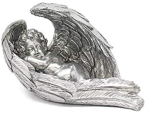 Image of Silver Art Leonardo Collection Sleeping Cherub Angel Ornament Figurine Gift