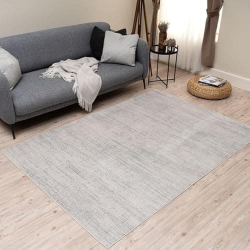 Image of THE RUGS Montana Rug - Modern & Vintage Low Pile Area Rugs Living room, Bedroom, Kitchen, Soft Low Pile, Pet-Friendly, Easy to Clean [Abstract Cream, 160x230 cm]