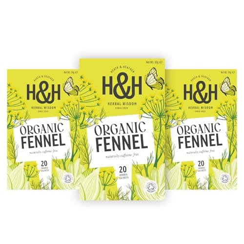 Image of Heath & Heather Organic Fennel Tea Bags – 3-Pack Gift Set | Natural Fennel Tea Infusion | Made from 100% Organic Fennel
