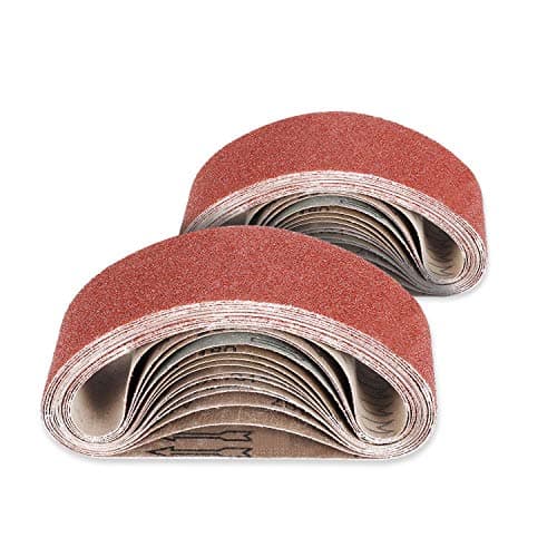 Image of Jellas 26 PCS Aluminum Oxide Sanding Belts, 75 X 533 mm 40/60/80/120/180/240 Assorted Grits for Belt Sander and Grinder