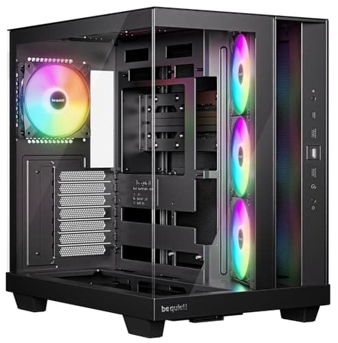 Image of be quiet! Light Base 500 LX Black PC case, Fully Windowed Front And Side Panel, Show Case, Dual Chamber Design, ARGB Fan Hub, 4 Light Wings LX PWM Fans, Backside Connector Design