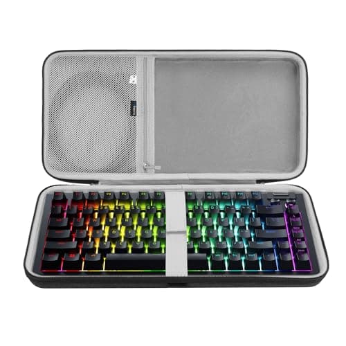 Image of GEEKRIA 75% Keyboard Hard Shell Case, Compatible with Razer BlackWidow V4 75%, YUNZII B75 PRO, Keychron Q1 HE/Q1 Ultra, AULA S75 PRO Travel Carrying Bag for 84 Key Computer Keyboard (Slim)