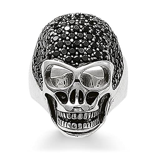 Image of Thomas Sabo ring skull pavé 925 Sterling Silver, Blackened