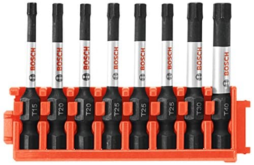 Image of BOSCH CCSTV208 8-Piece Assorted Set 2 in. Impact Tough Torx Power Bits with Clip for Custom Case System